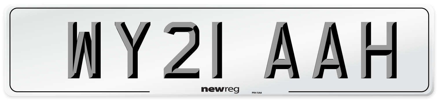 WY21 AAH Number Plate from New Reg